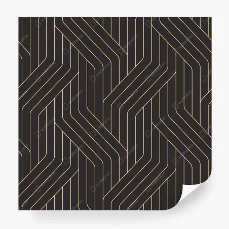 Wall mural geometric art deco pattern with gold lines • Wallissimo®