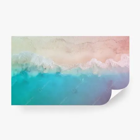 Wall mural pastel turquoise beach aerial • Wallissimo®