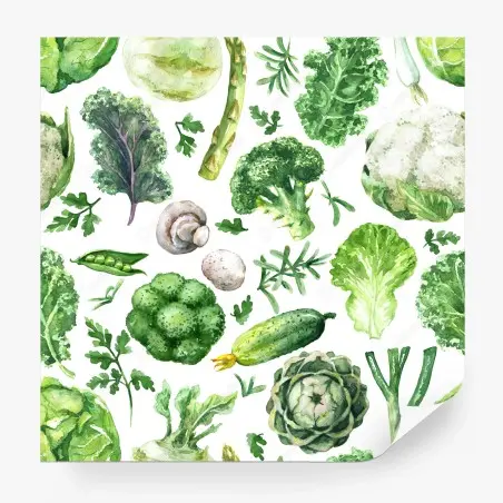 Wall mural watercolor greens seamless pattern • Wallissimo®
