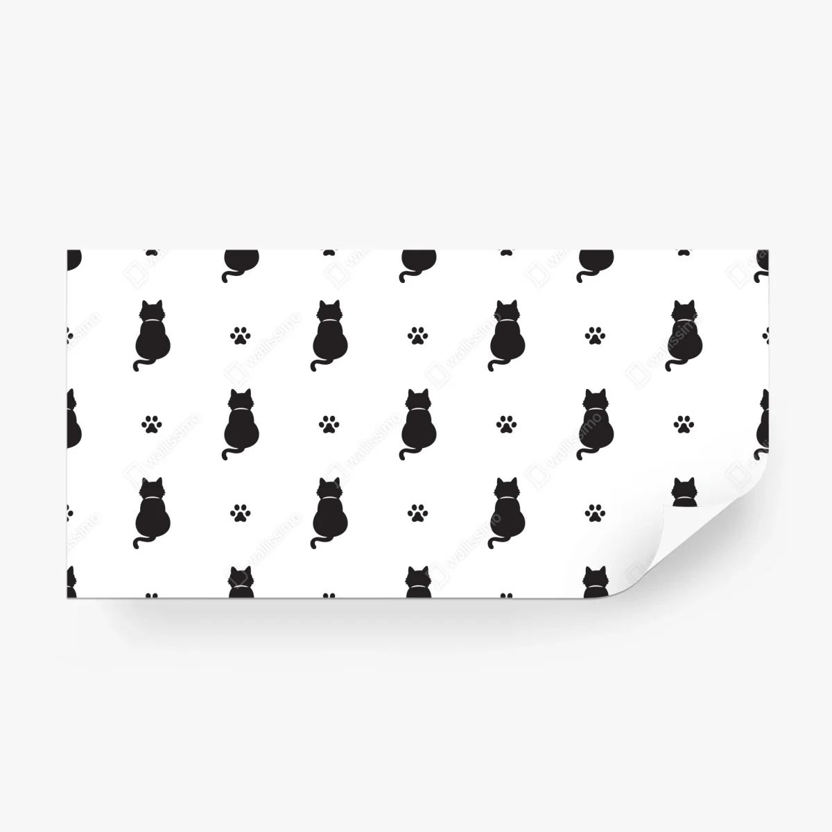 Wall mural black cat silhouette pattern ⁕ Wallissimo® Wall mural black cat silhouette pattern ⁕ Wallissimo®