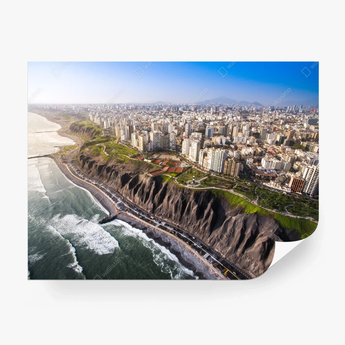 Wall mural Miraflores coastline panorama, Lima ⁕ Wallissimo® Wall mural Miraflores coastline panorama, Lima ⁕ Wallissimo®