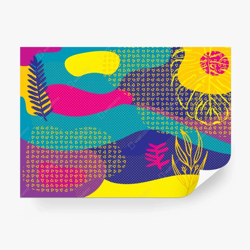 Wall mural vibrant abstract tropical pattern