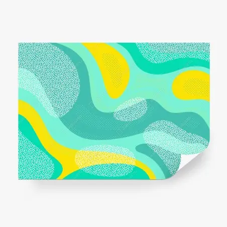 Wall mural turquoise and yellow abstract pattern • Wallissimo®