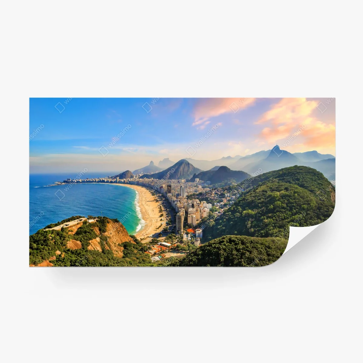 Wall mural Copacabana and Ipanema aerial panorama ⁕ Wallissimo®