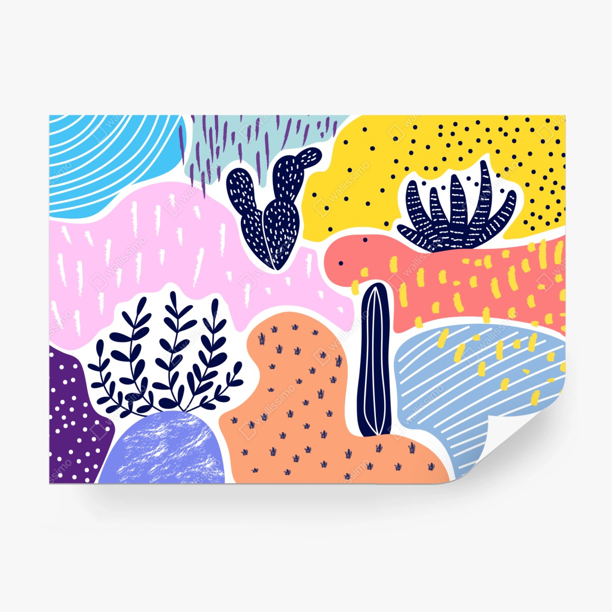 Wall mural playful abstract botanical pattern ⁕ Wallissimo® Wall mural playful abstract botanical pattern ⁕ Wallissimo®