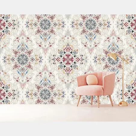 Wall mural ornate vintage damask pattern • Wallissimo®