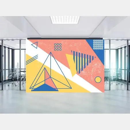 Wall mural pastel geometric shapes composition • Wallissimo®