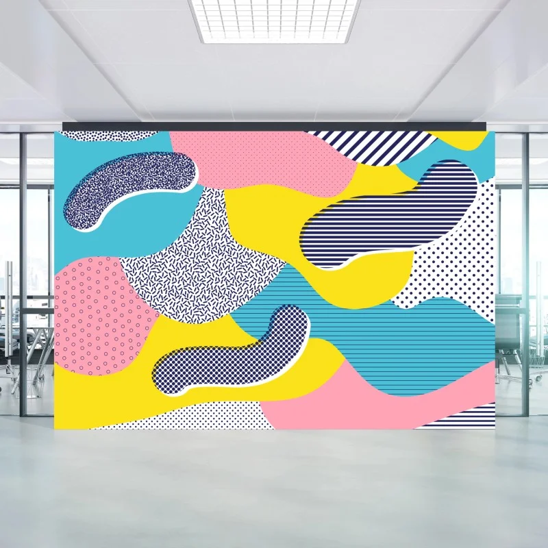 Wall mural playful abstract memphis pattern