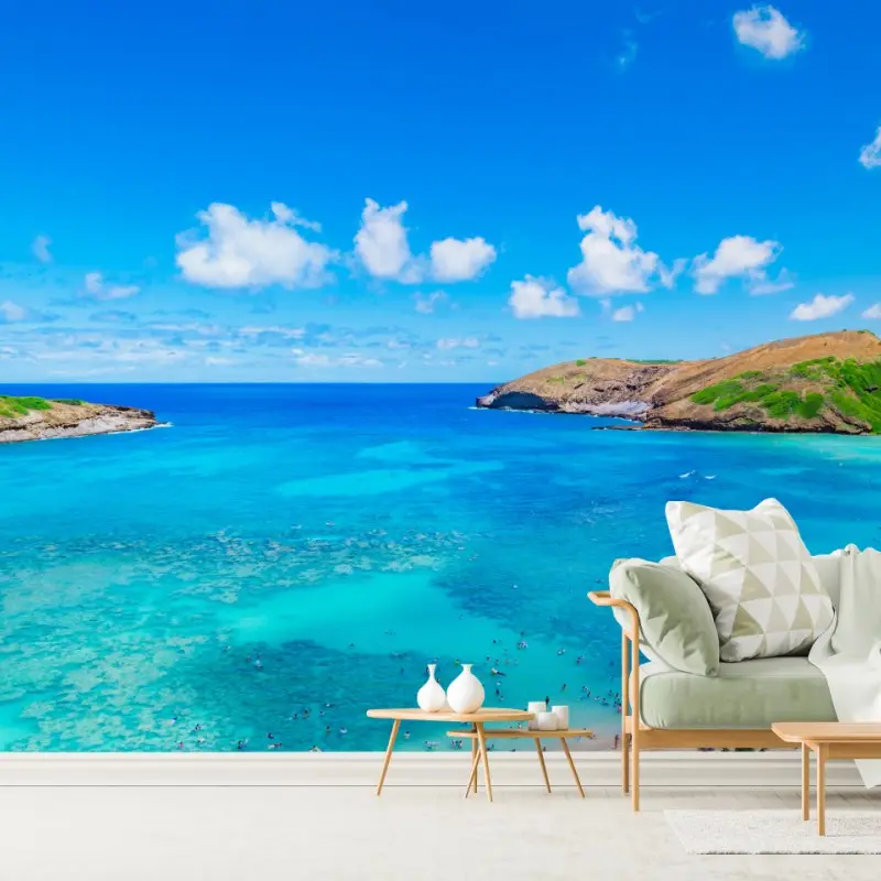Wall mural tropical turquoise bay panorama