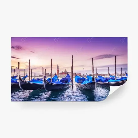 Wall mural Venice gondolas at sunset • Wallissimo®