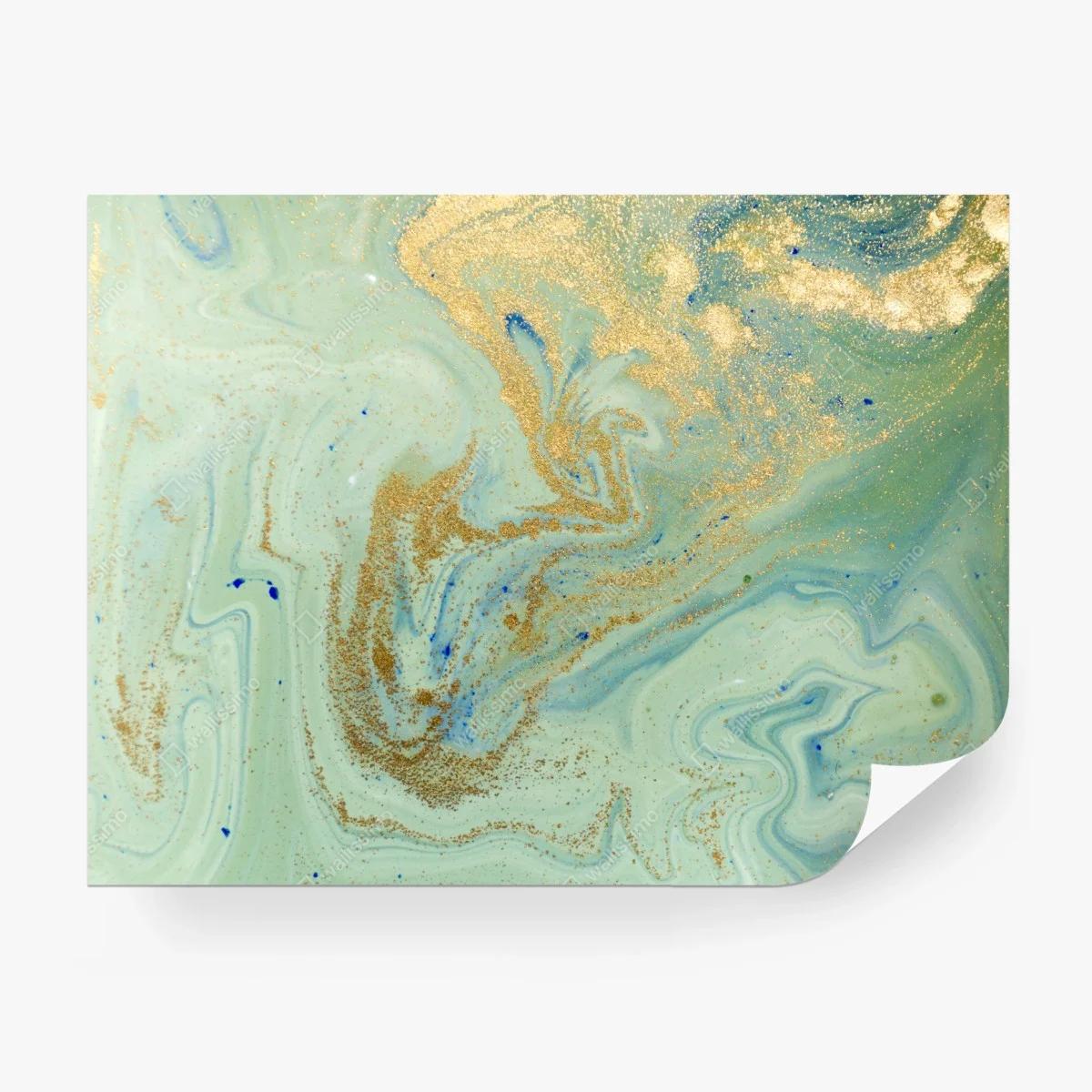 Wall mural turquoise marble with gold veins ⁕ Wallissimo®