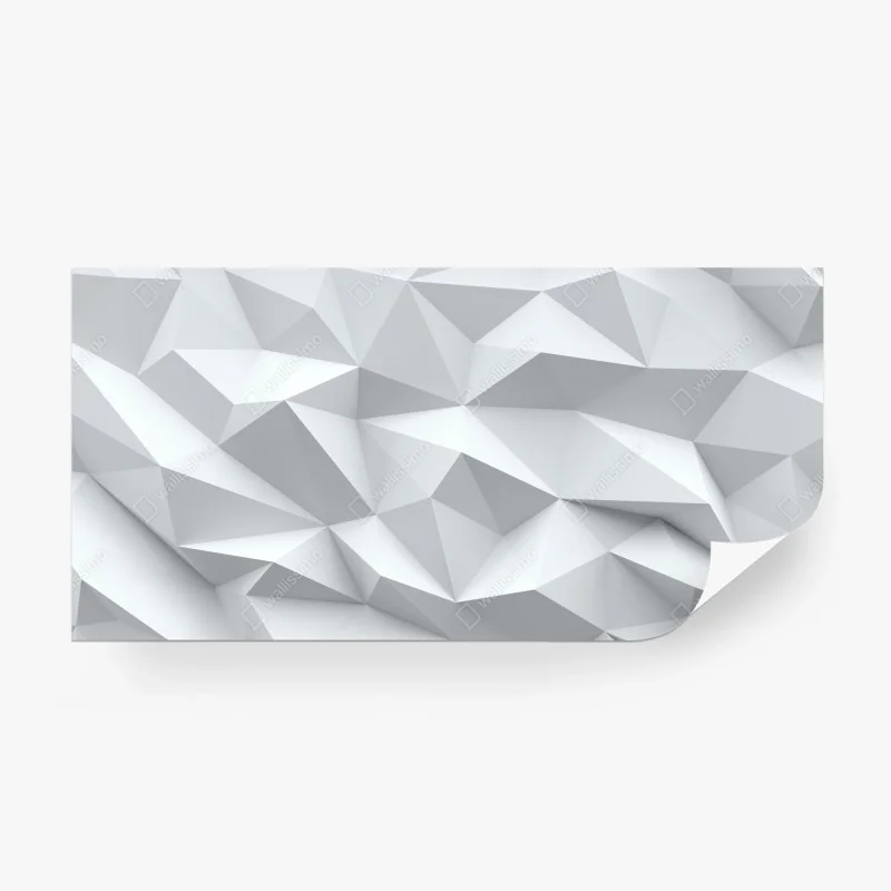 Wall mural white three-dimensional low-poly geometric pattern