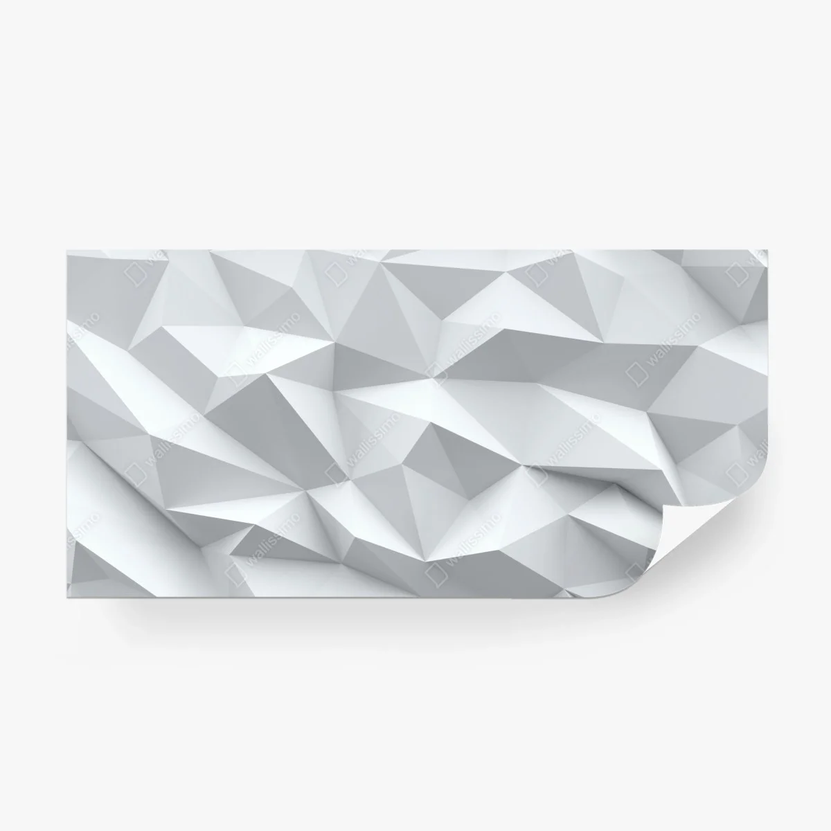 Wall mural white three-dimensional low-poly geometric pattern ⁕ Wallissimo® Wall mural white three-dimensional low-poly geometric pattern ⁕ Wallissimo®