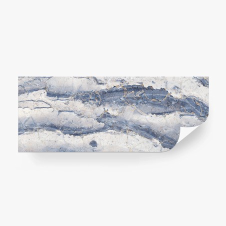 Wall mural blue marble texture with gold veins • Wallissimo®