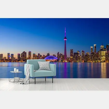 Wall mural Toronto skyline at twilight • Wallissimo®