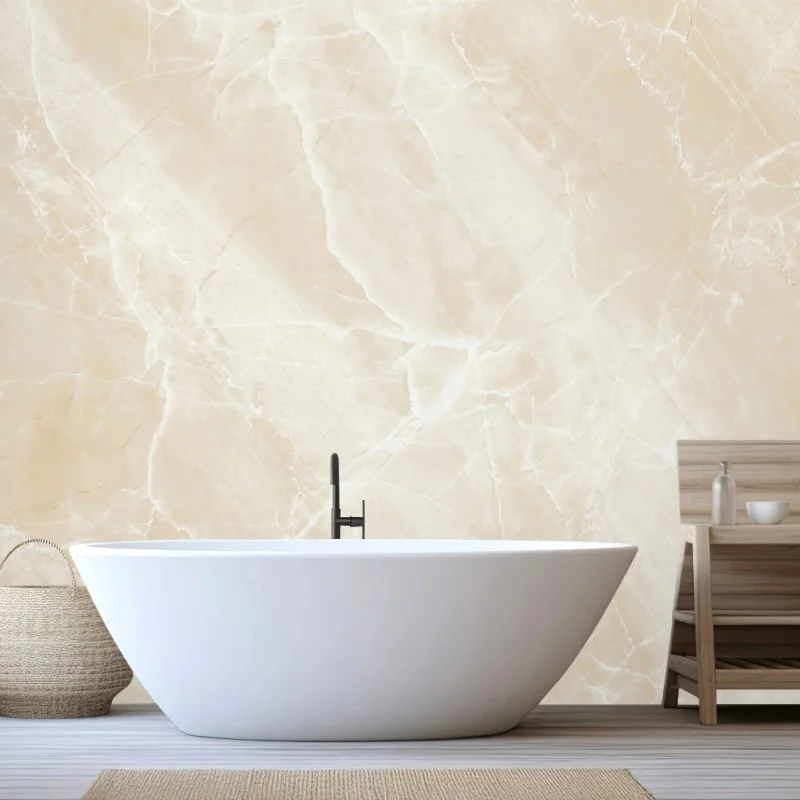 Wall mural beige marble texture with white veining