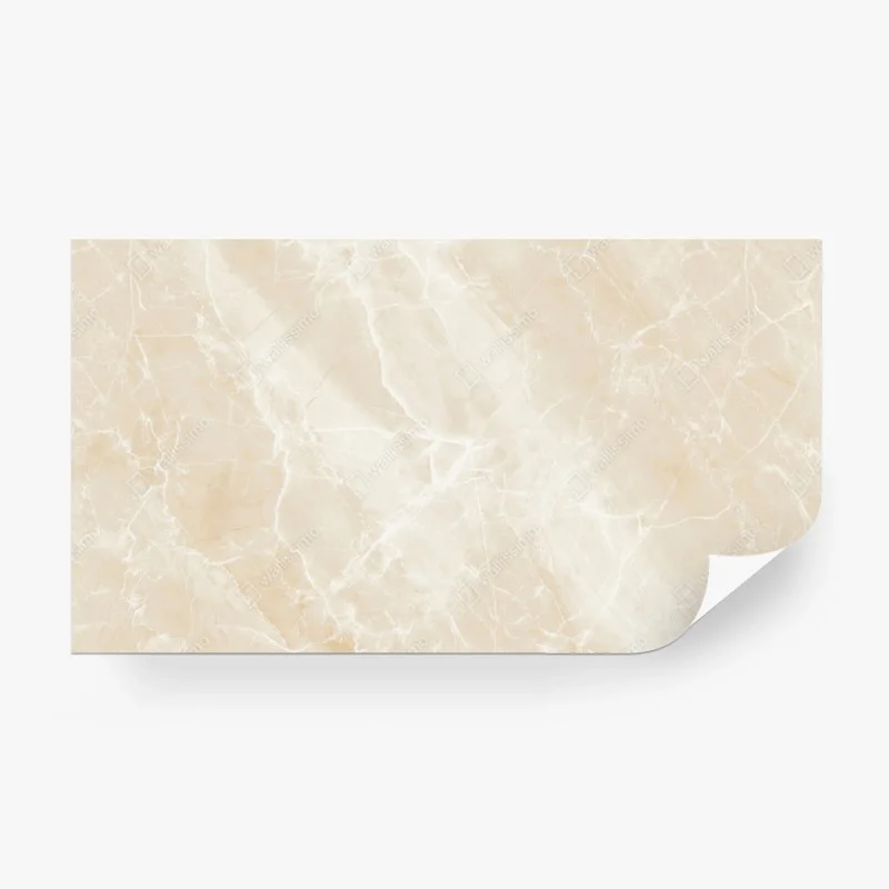 Wall mural beige marble texture with white veining