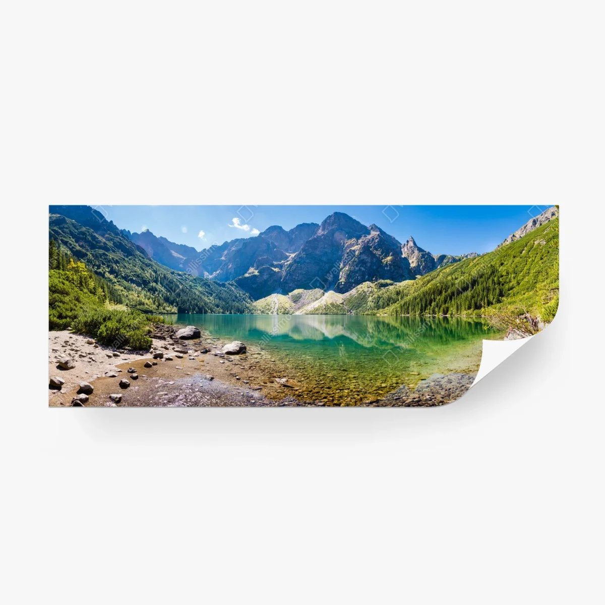 Wall mural tranquil alpine lake panorama • Wallissimo®