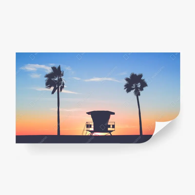 Wall mural sunset silhouette at the beach ⁕ Wallissimo®