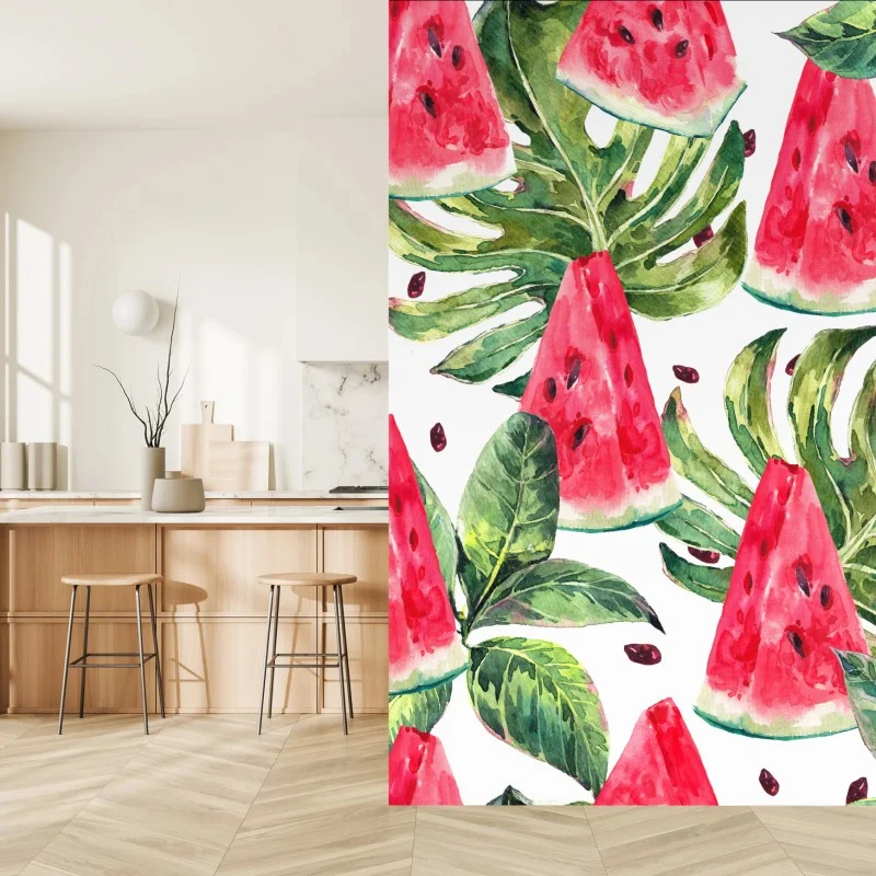 Wall mural watercolor watermelon summer pattern