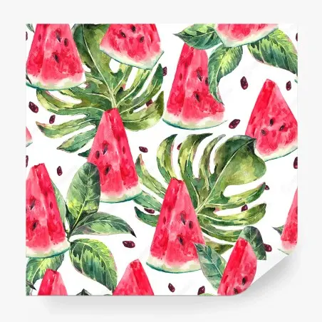 Wall mural watercolor watermelon summer pattern • Wallissimo®