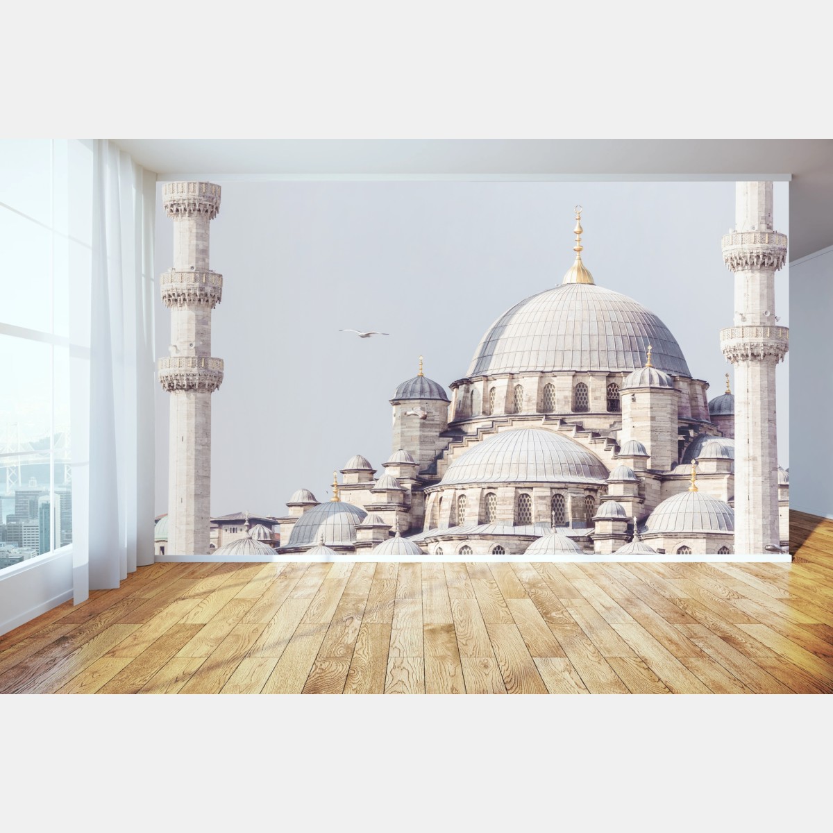 Wall mural Istanbul mosque domes in soft light • Wallissimo®