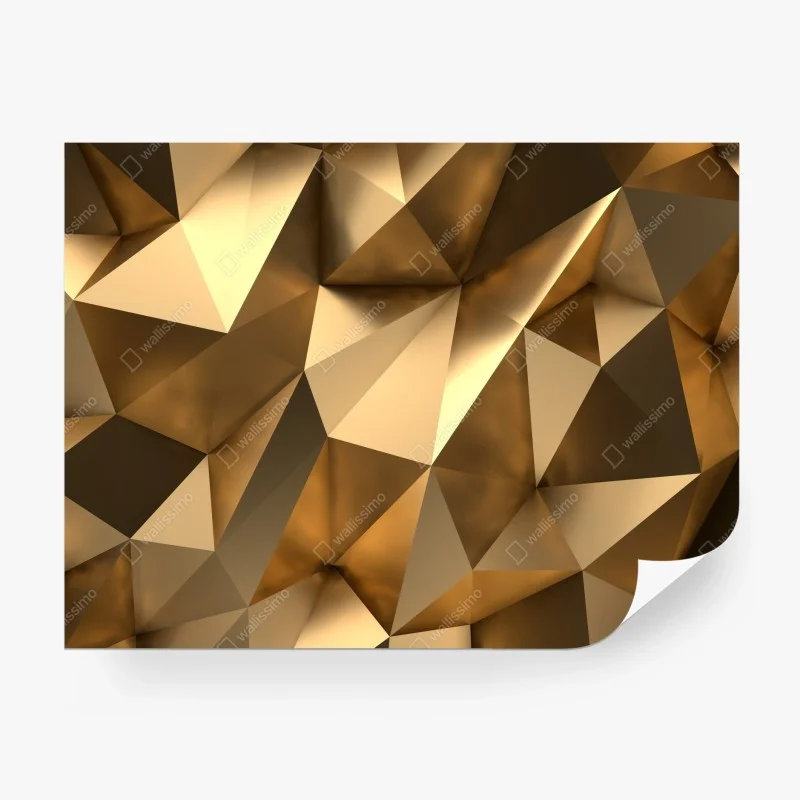 Wall mural gold geometric facets