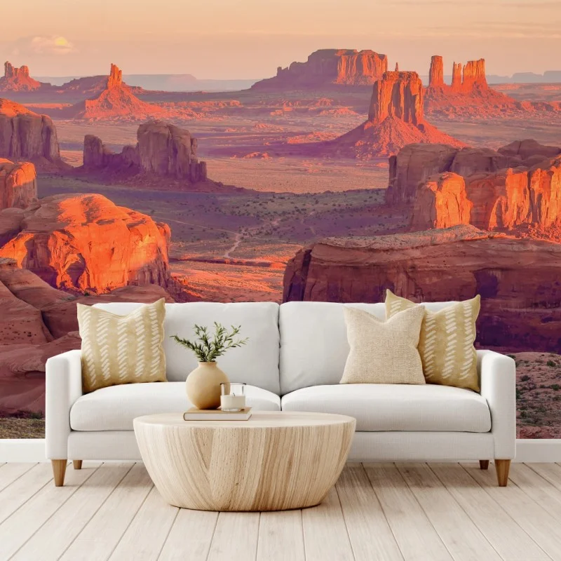 Wall mural sunset over Monument Valley from Hunts Mesa