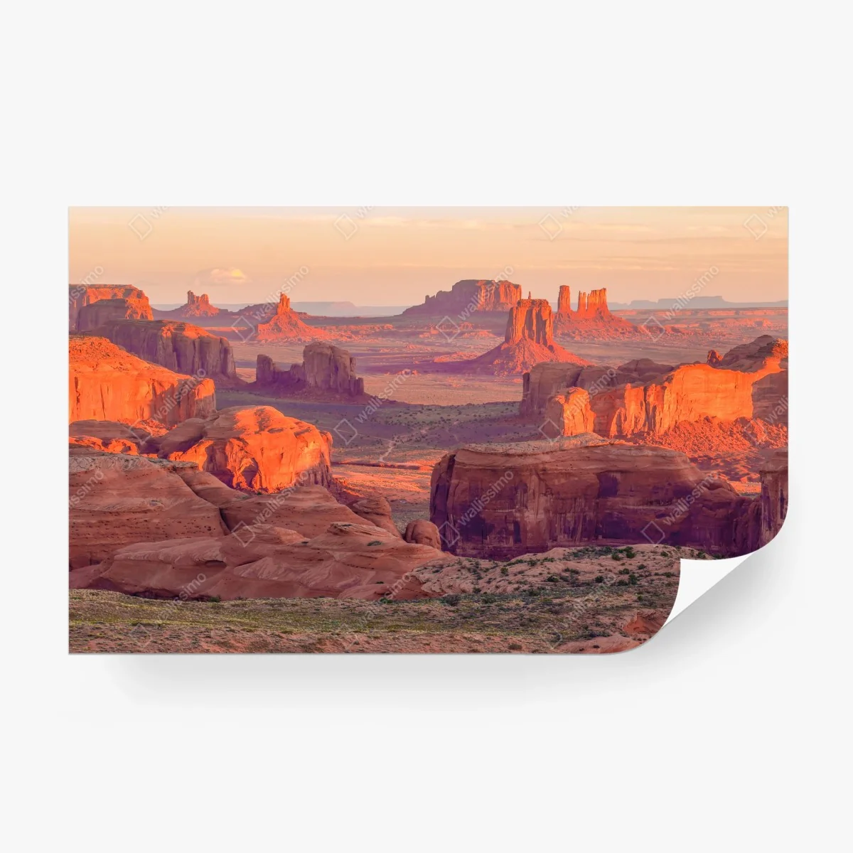 Wall mural sunset over Monument Valley from Hunts Mesa ⁕ Wallissimo®