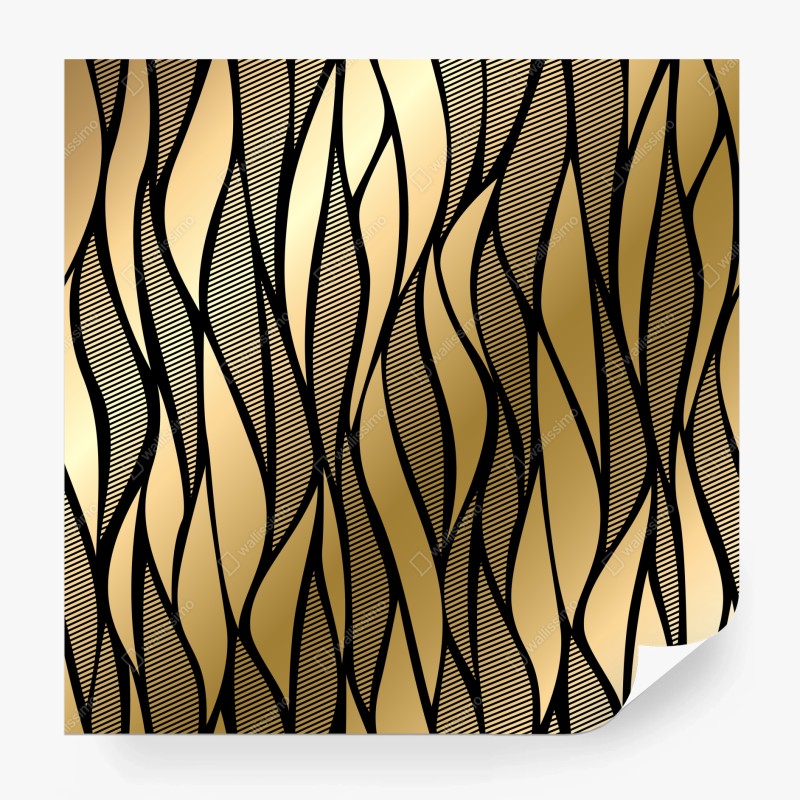 Wall mural luxury gold abstract wave pattern
