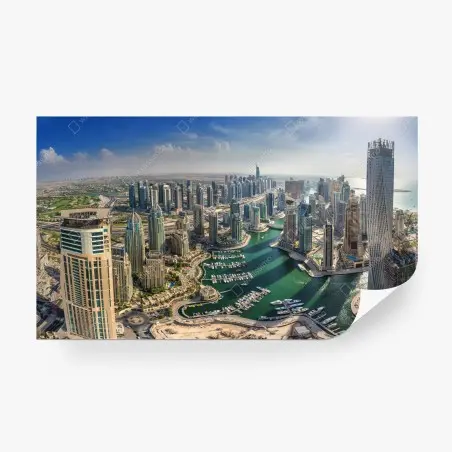 Wall mural Dubai Marina skyline panorama • Wallissimo®