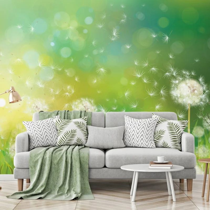 Wall mural spring dandelion meadow ⁕ Wallissimo® Wall mural spring dandelion meadow ⁕ Wallissimo®
