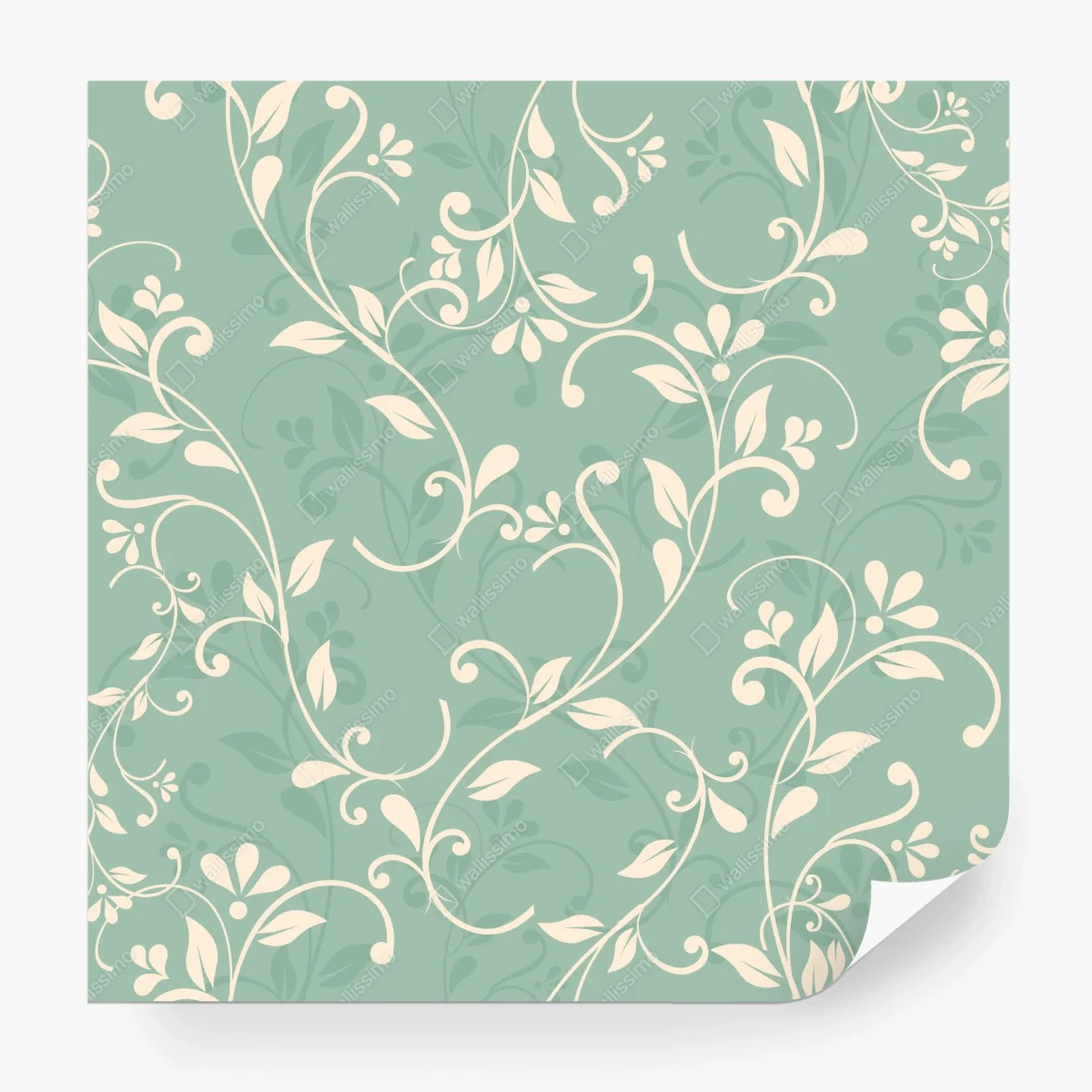 Wall mural mint floral vintage pattern ⁕ Wallissimo®
