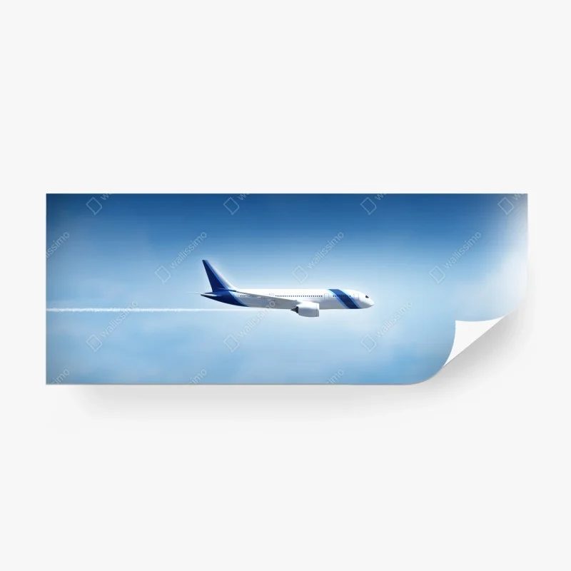 Wall mural jetliner in clear blue sky