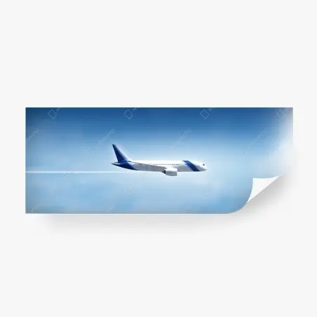 Wall mural jetliner in clear blue sky • Wallissimo®