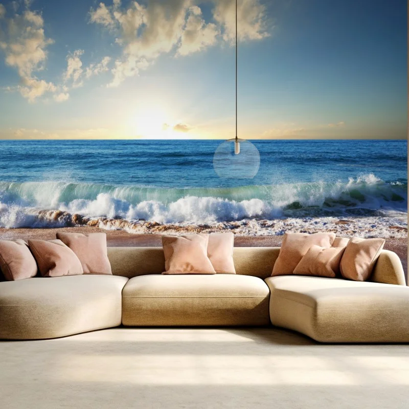 Wall mural tranquil sunset at the beach ⁕ Wallissimo® Wall mural tranquil sunset at the beach ⁕ Wallissimo®