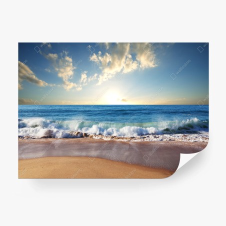 Wall mural tranquil sunset at the beach • Wallissimo®