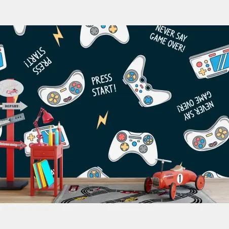 Wall mural retro game controllers pattern • Wallissimo®