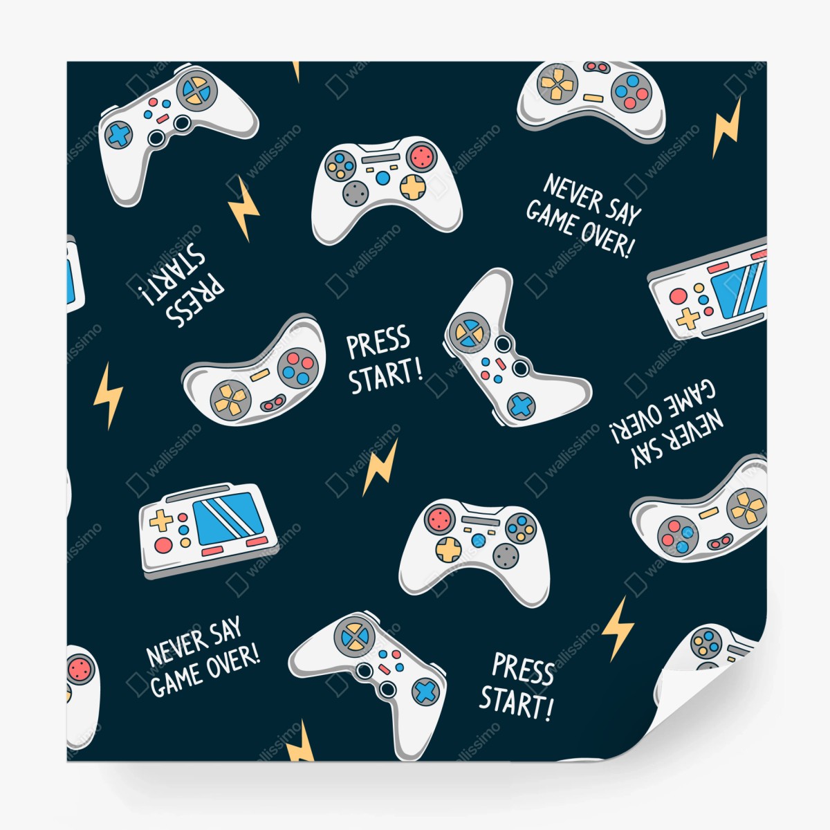 Wall mural retro game controllers pattern ⁕ Wallissimo® Wall mural retro game controllers pattern ⁕ Wallissimo®