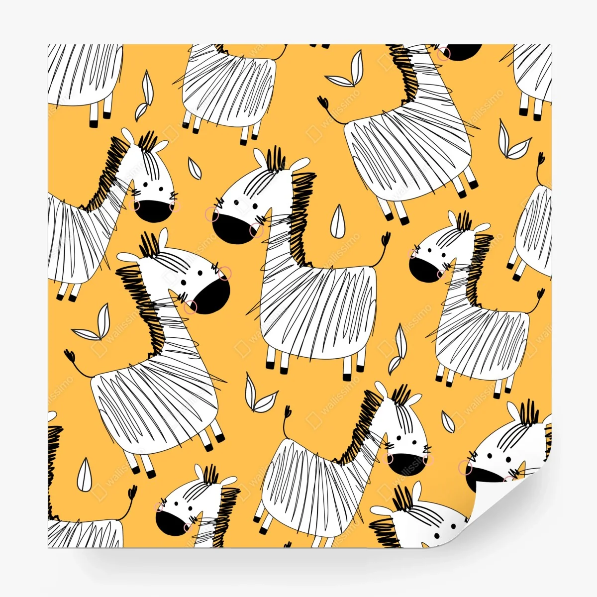Wall mural playful zebra pattern for kids room • Wallissimo® Wall mural playful zebra pattern for kids room • Wallissimo®