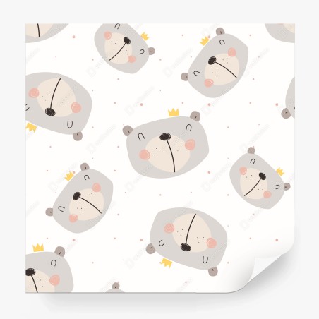 Wall mural sleepy bear nursery pattern • Wallissimo®