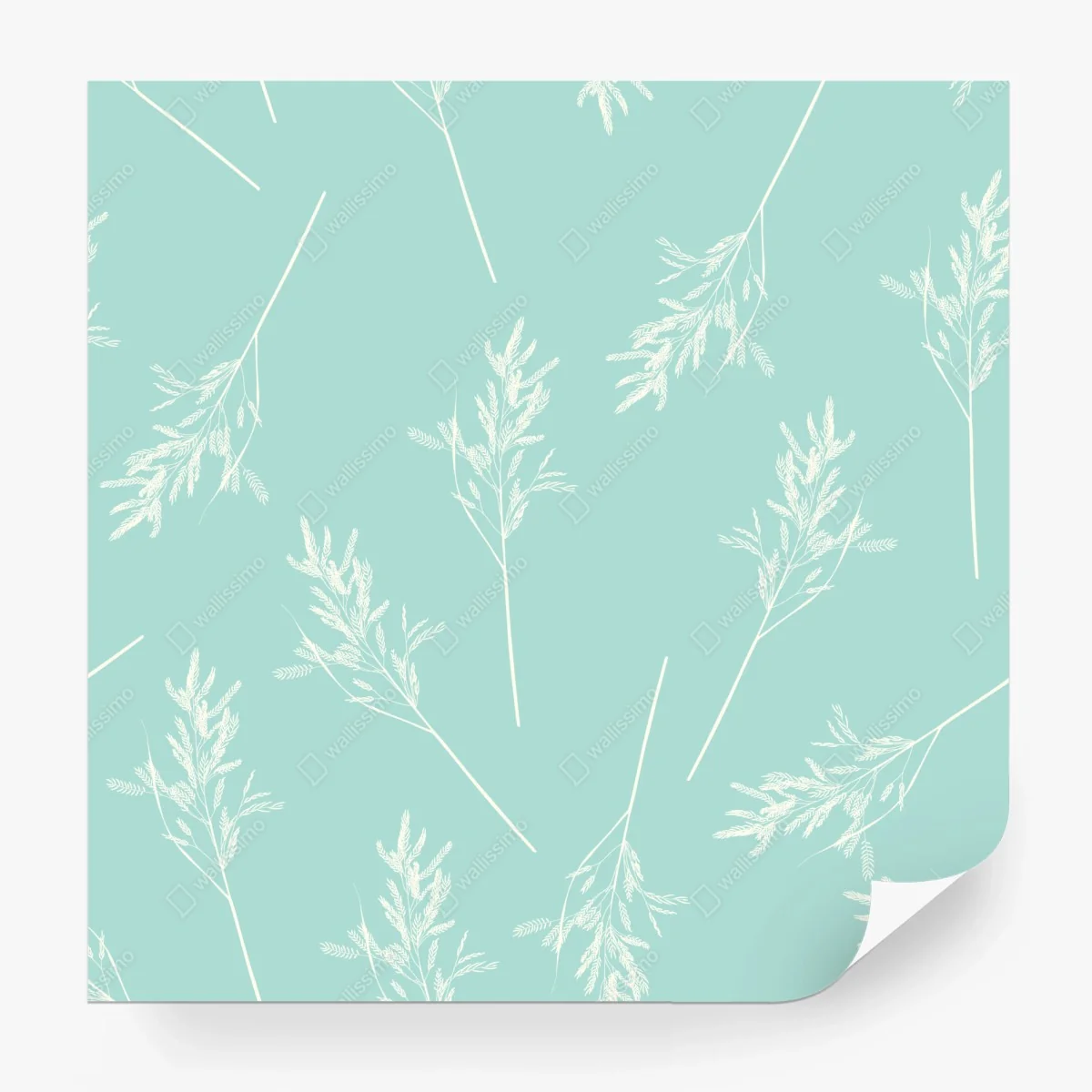 Wall mural delicate turquoise botanical pattern ⁕ Wallissimo®
