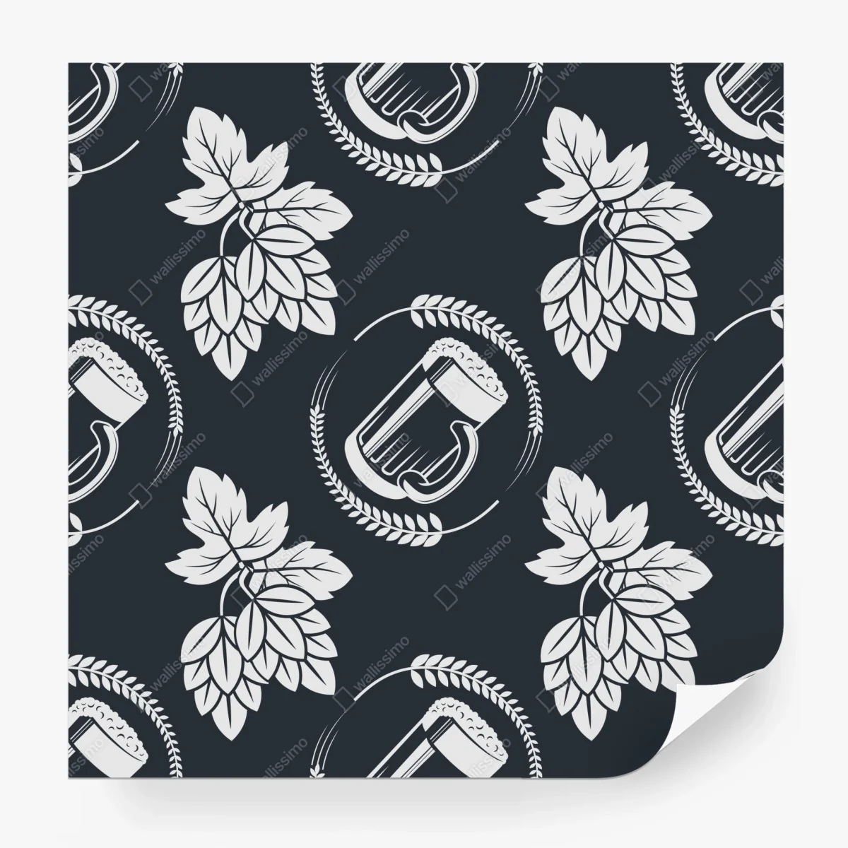 Wall mural beer and hops seamless pattern ⁕ Wallissimo® Wall mural beer and hops seamless pattern ⁕ Wallissimo®