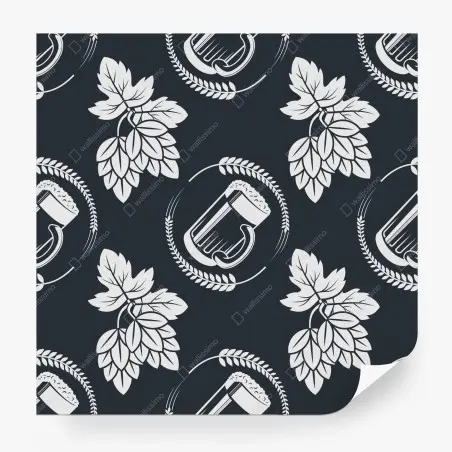 Wall mural beer and hops seamless pattern • Wallissimo®