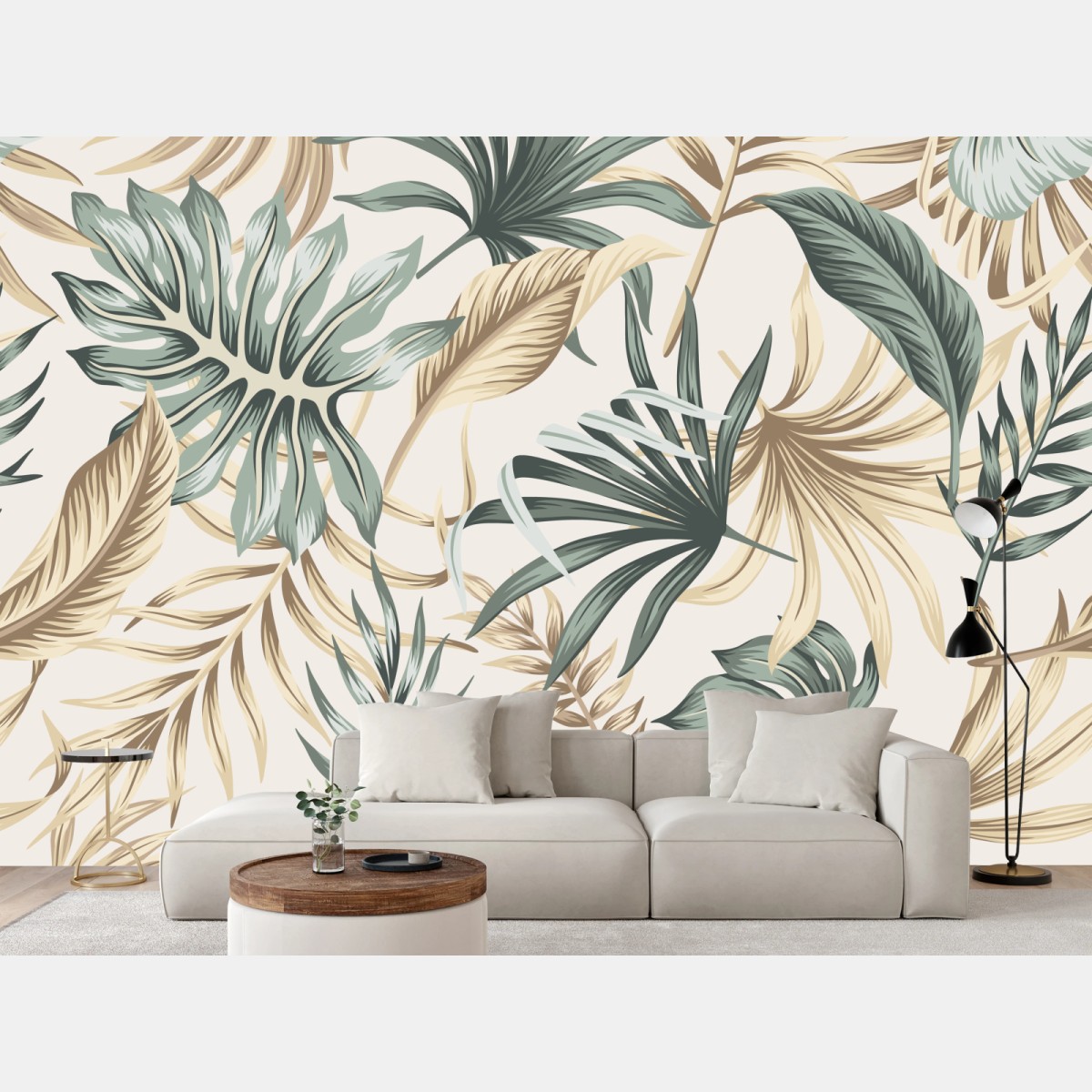 Wall mural tropical botanical foliage pattern • Wallissimo®