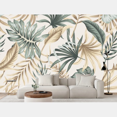 Wall mural tropical botanical foliage pattern • Wallissimo®