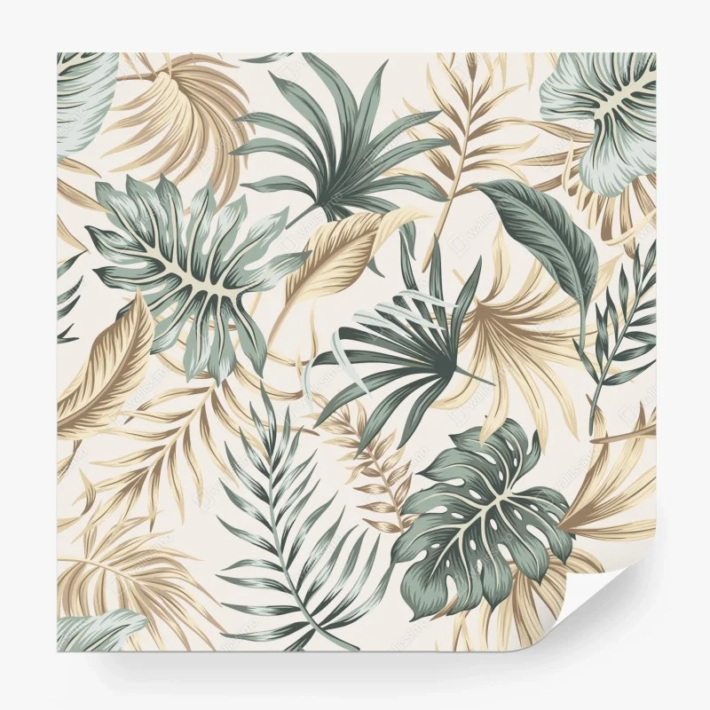 Wall mural tropical botanical foliage pattern