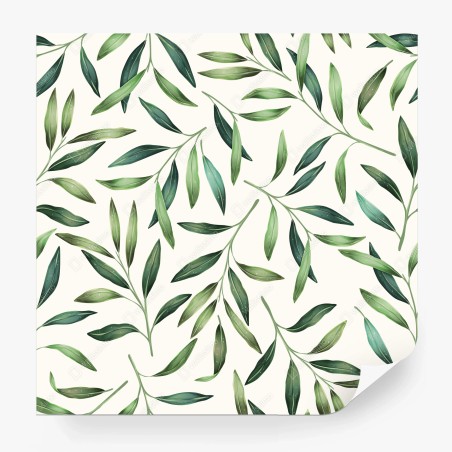 Wall mural green watercolor foliage pattern • Wallissimo®