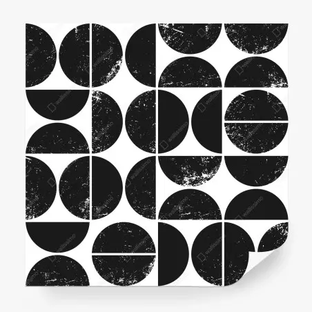 Wall mural black geometric circle pattern • Wallissimo®