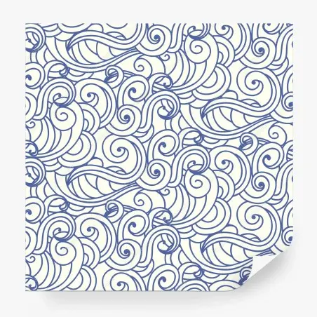 Wall mural blue swirl seamless pattern • Wallissimo®